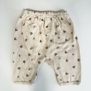 Cream Baby Pants with Brown Sailboat Print